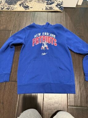 Nike Royal Blue New England Patriots Hoodie with Red and White Logo